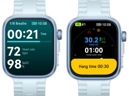 De duik-app heeft ook een free diving-modus.