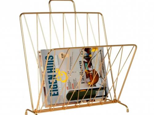 Magazinerek in goudkleurig metaal ‘Diamond’ (40 x 27 x 56 cm) - € 51,22 - present time.
