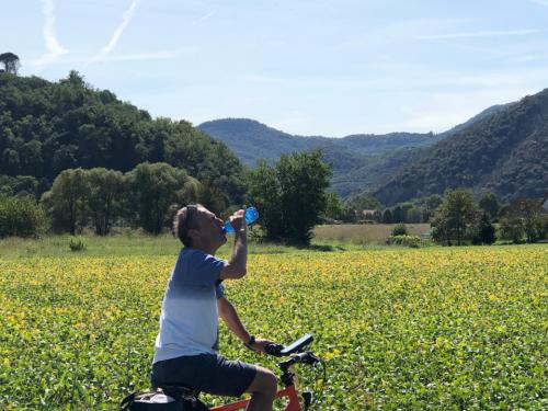 Een drankpauze onderweg.