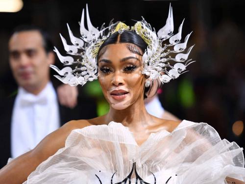 Canadian model Winnie Harlow arrives for the 2022 Met Gala at the Metropolitan Museum of Art on May 2, 2022, in New York. - The Gala raises money for the Metropolitan Museum of Art's Costume Institute. The Gala's 2022 theme is "In America: An Anthology of Fashion". (Photo by ANGELA WEISS / AFP)
