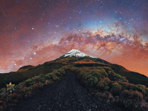 'Galactic Kiwi' gemaakt op Mount Taranaki in Nieuw-Zeeland.