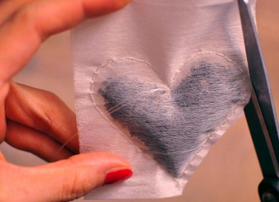 Saint-Valentin sachet de thé coeur - étape 2