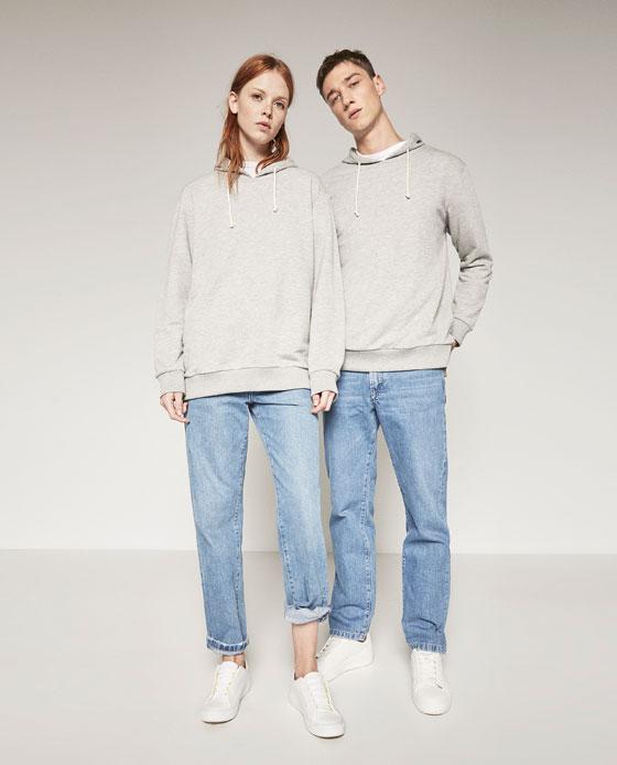 Unisex jeans en sweatshirt