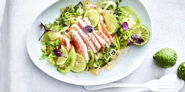 Recette vitaminée: ceviche de saumon, salade de pomelo et vinaigrette citron