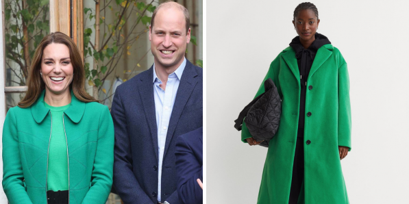 Un manteau vert comme Kate Middleton - Getty Images & H&M