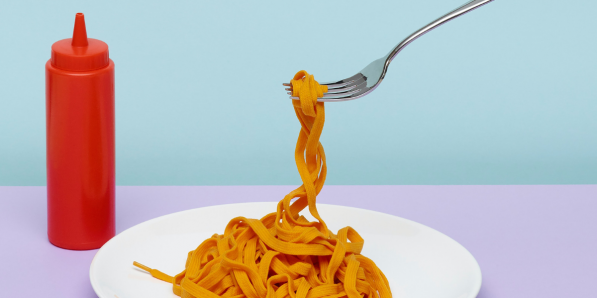 Pas si pires, les pâtes au ketchup? - DR Flair Canva