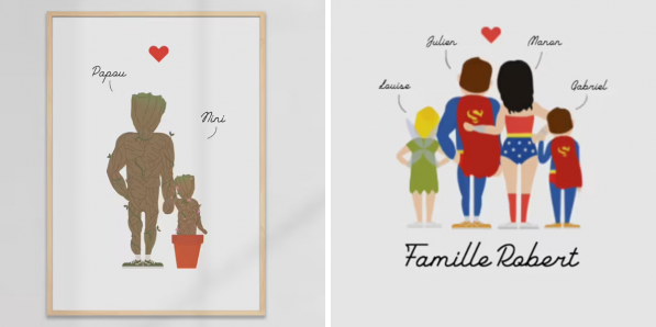 Un poster personnalisé à l'image de votre famille unique - DR Montage Flair visuels Monsieur Tshirt