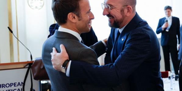 Emmanuel Macron en Charles Michel