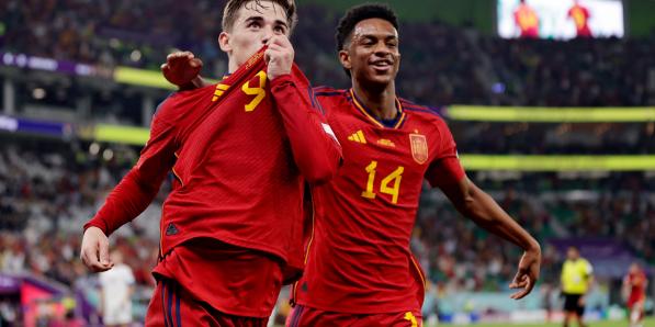 Gavi en Alejandro Balde van het Spaanse nationale elftal