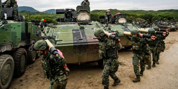 Een oefening door Taiwanese militairen in september in Taiwan.
