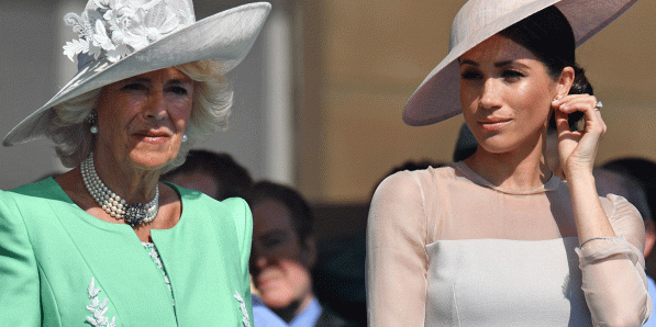 Camilla Parker Bowles en Meghan Markle in 2018.