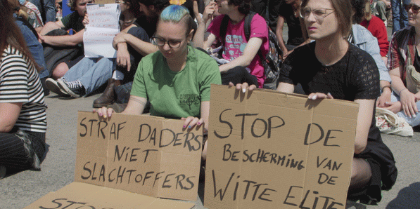 Afgelopen zondag: stil protest in Antwerpen naar aanleiding van de uitspraak in de zaak-Sanda Dia.