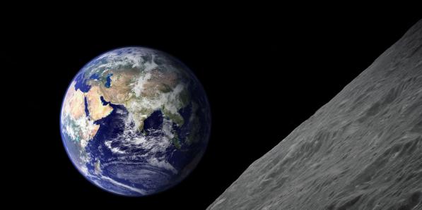aarde gezien vanop de maan