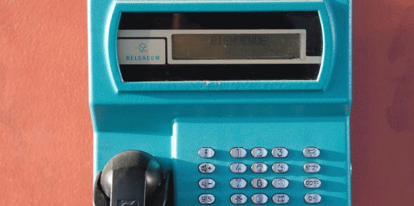 Een telefooncel van Belgacom in 2011.