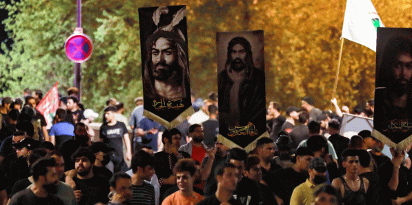 Aanhangers van Moqtada al-Sadr op zaterdag.