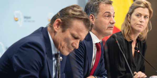 Paul Van Tigchelt, Alexander De Croo en Annelies Verlinden in november