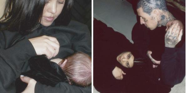 Kourtney Kardashian et Travis Barker dévoilent les premières photos de leur fils Rocky Thirteen.