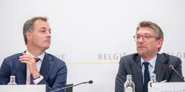 Le Premier ministre Alexander De Croo et le ministre de l'Economie Pierre-Yves Dermagne.