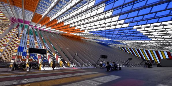 Démantèlement œuvre Daniel Buren Guillemins