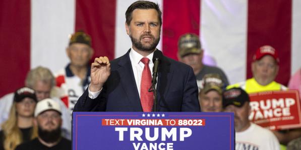 J.D. Vance lors de la campagne présidentielle, le 22 juillet 2024.