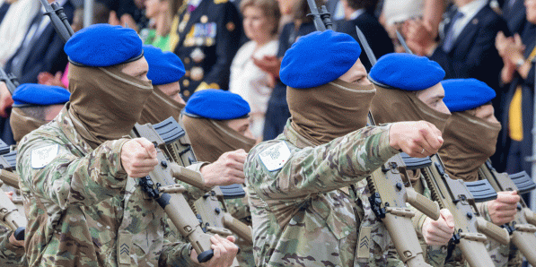 Het militair defilé op 21 juli