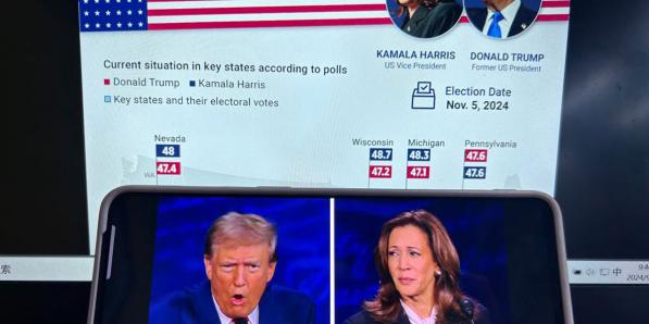 Donald Trump Kamala Harris debat polls