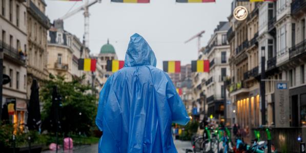 Pluie dans le centre de Bruxelles