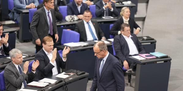 Friedrich Merz van de christendemocratische CDU/CSU op woensdag.