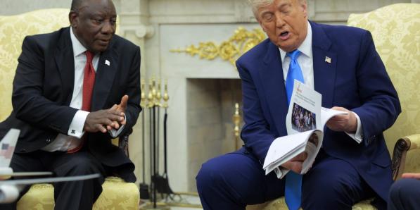 Cyril Ramaphosa en Donald Trump op woensdag.