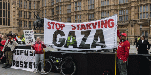 Protest aan het parlement op woensdag in Londen, Verenigd Koninkrijk.