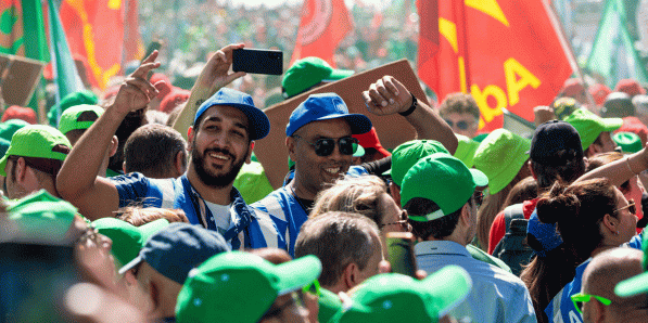 Op de manifestatie in Brussel op woensdag.