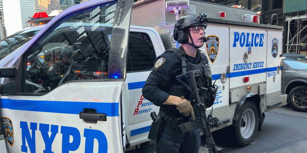 De politie van New York op maandag.