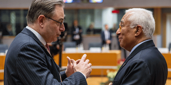 Bart De Wever en Europees Raadsvoorzitter Antonio Costa