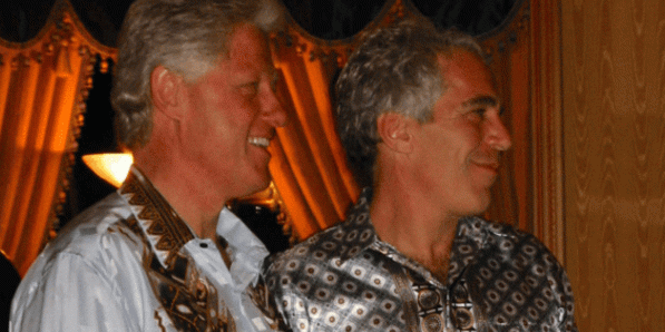 Een foto van oud-president Bill Clinton en Jeffrey Epstein die werd vrijgegeven op 19 december.
