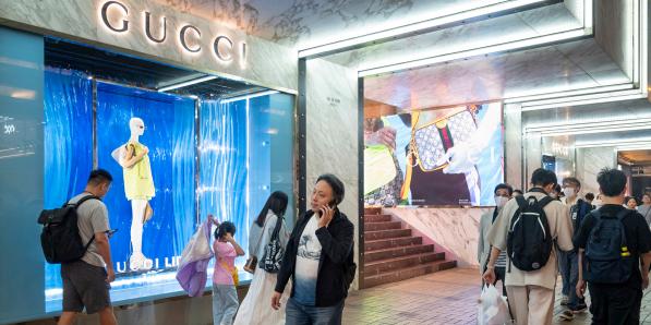 Winkel van Gucci in Hongkong.