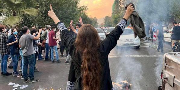 manifestations a Teheran suite au deces de Masha Amini, en septembre 2022