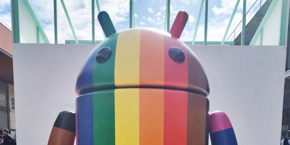 Google Android robot rainbow