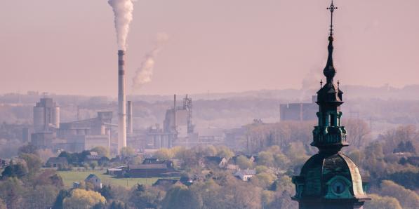 Pollution de l'air, vue sur Mons