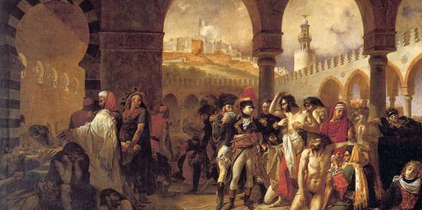 Antoine-jean Gros, Napoleon bezoekt het pesthuis in Jaffa, 1804. De daad bewijst de onverschrokkenheid van generaal Bonaparte, maar ze was ook het werk van een groot communicator.