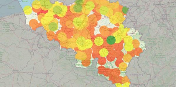 La carte interactive d’Elia sur la capacité d’accueil toujours disponible du réseau électrique