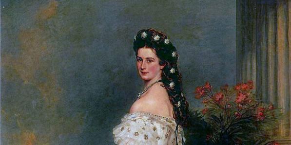 Portret van Elisabeth in Beieren, beter bekend als Sisi