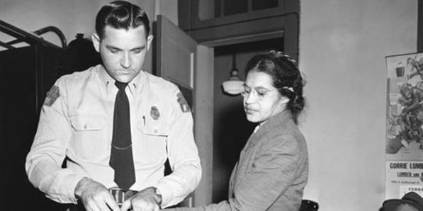 Foto van de Amerikaanse burgerrechtenactiviste Rosa Parks