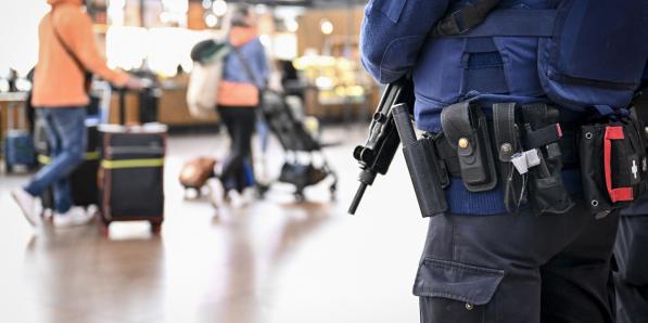 Politiebewaking op Brussels Airport, 17 oktober 2023.