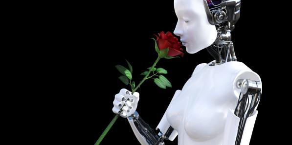 Robot ruiken roos