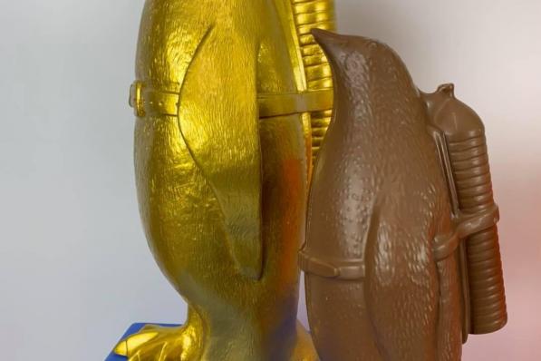 De chocoladepinguïns van patissier Destrooper en kunstenaar William Sweetlove.©MYRIAM VAN DEN PUTTE MYRIAM VAN DEN PUTTE