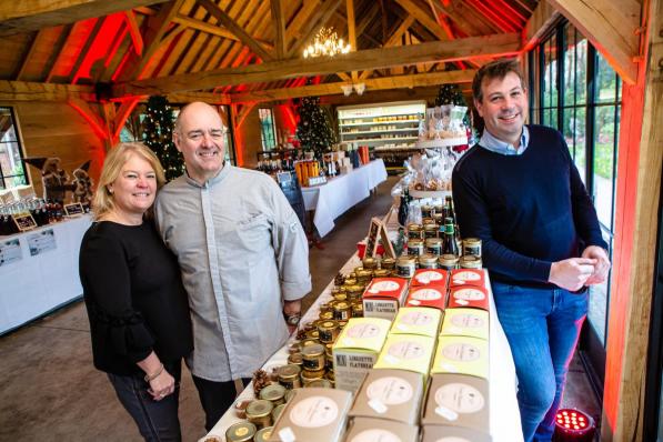 Kerst-Foodmarket samenwerking brasserie Surplace en feestzalen Lodewijk van Maele / vlnr. Michele Van Vyve, Johan Verstraeten en Frederic Derycke.©Davy Coghe Davy Coghe