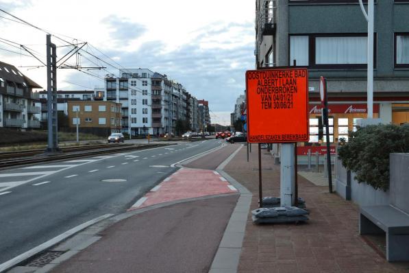 In Oostduinkerke-Bad worden de tramsporen vernieuwd vanaf vier januari.© foto MVQ