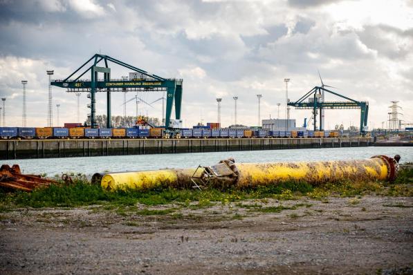 De meeste transmigranten werden in en rond de Zeebrugse haven opgepakt.©KURT DESPLENTER BELGA