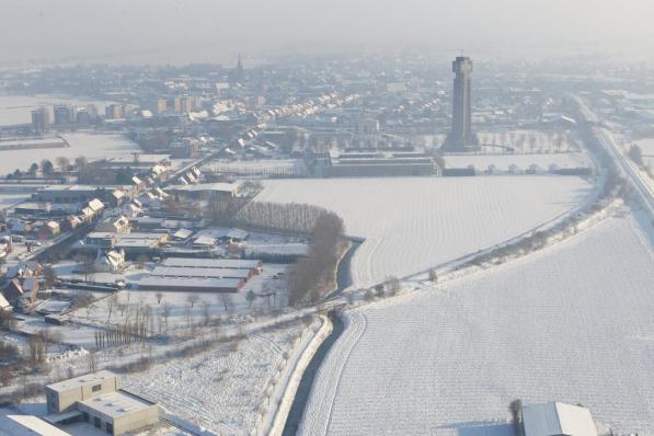 Een beeld van 2010, toen Diksmuide met een sneeuwtapijt bedekt was.©Kurt Desplenter Kurt Desplenter