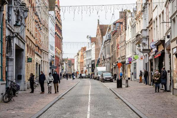 Voorlopig is het niet te druk in Brugge, zelfs tijdens de solden. (Foto Davy Coghe)©Davy Coghe Davy Coghe